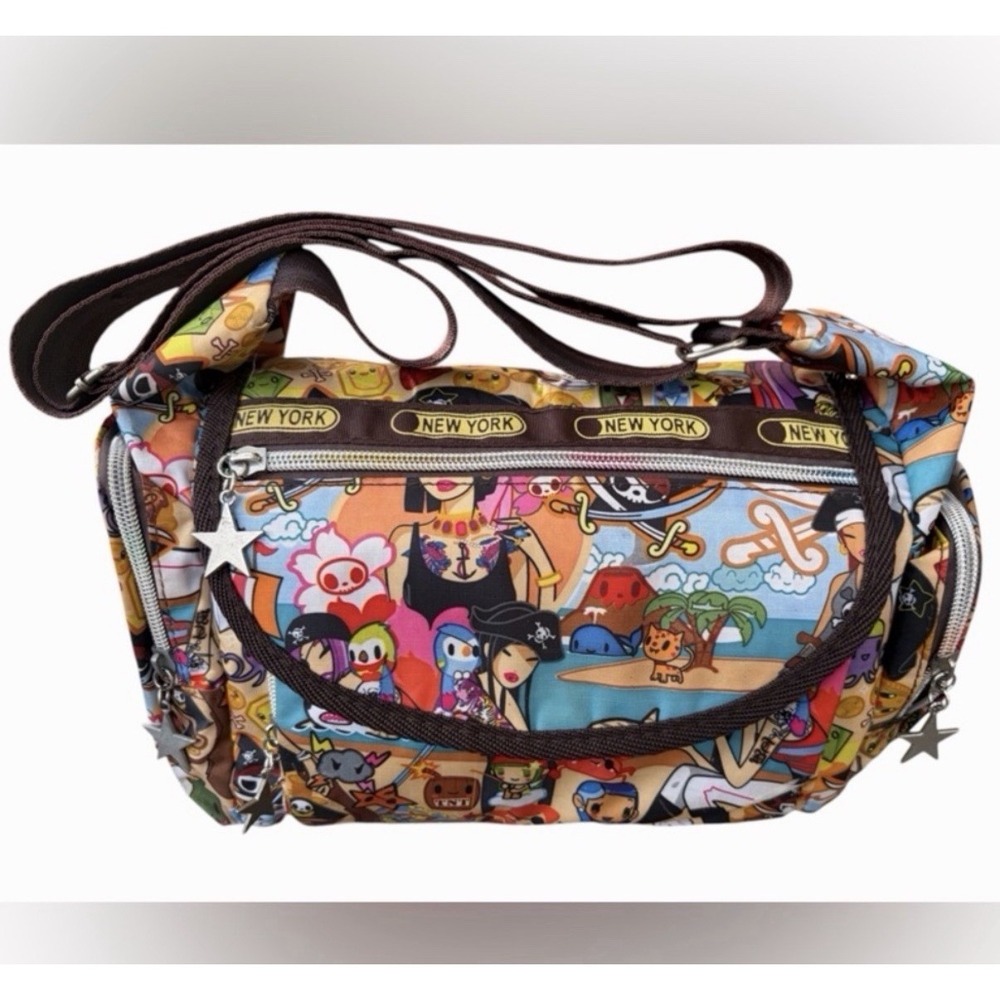 Rare Vintage 2000s tokidoki Pirata pattern Bag authentic Rainbow zippers
